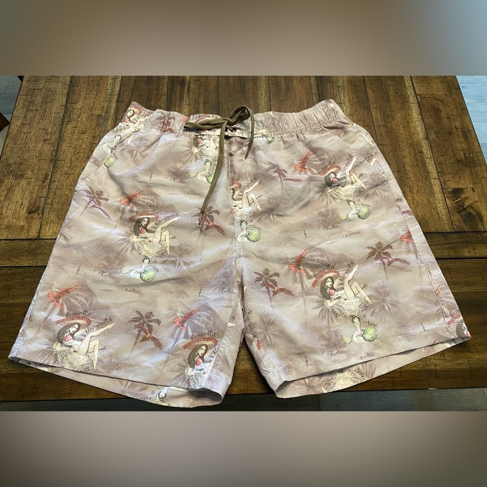 Men's Paradise Shores Large Lined Board Shorts, Swim Trunks